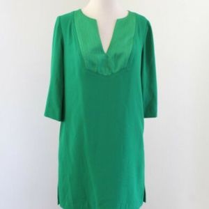 Trina Turk Womens Solid Green 3/4 Sleeve Shift